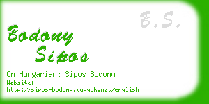 bodony sipos business card